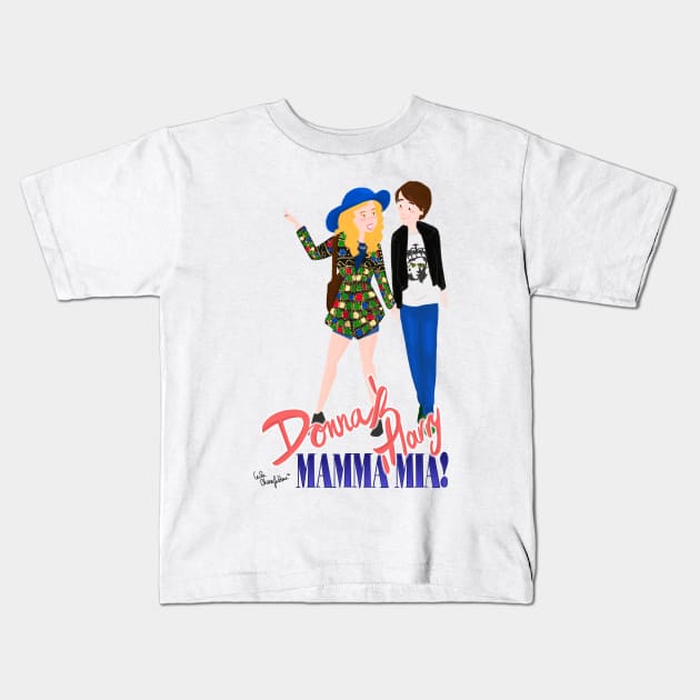 Donna and Harry Mamamia Kids T-Shirt by LeilaCharaf